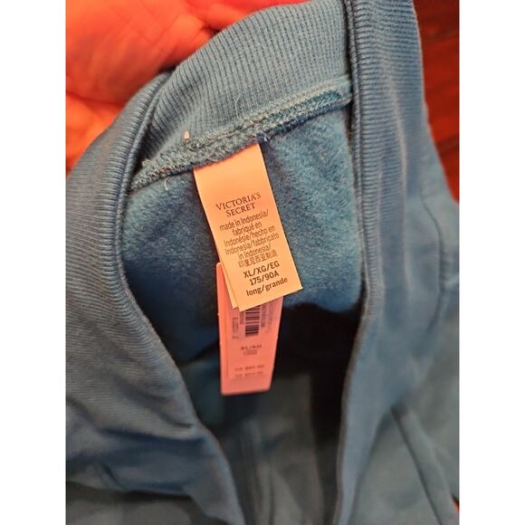 Victoria's Secret Cotton High-Rise Fleece Wide-Leg Lace-Up Pants Sz XL NWT - Picture 2 of 11